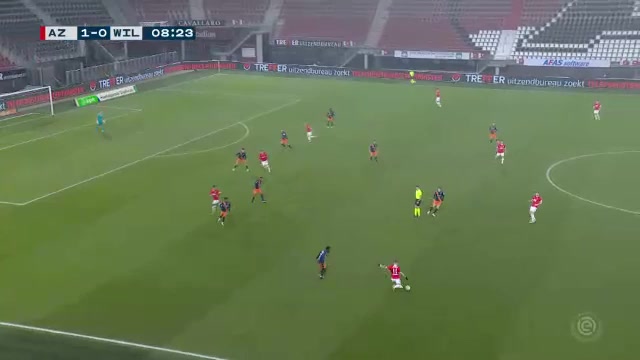 HOL D1 AZ Alkmaar Vs Willem II Dani De Wit Goal in 7 min, Score 1:0