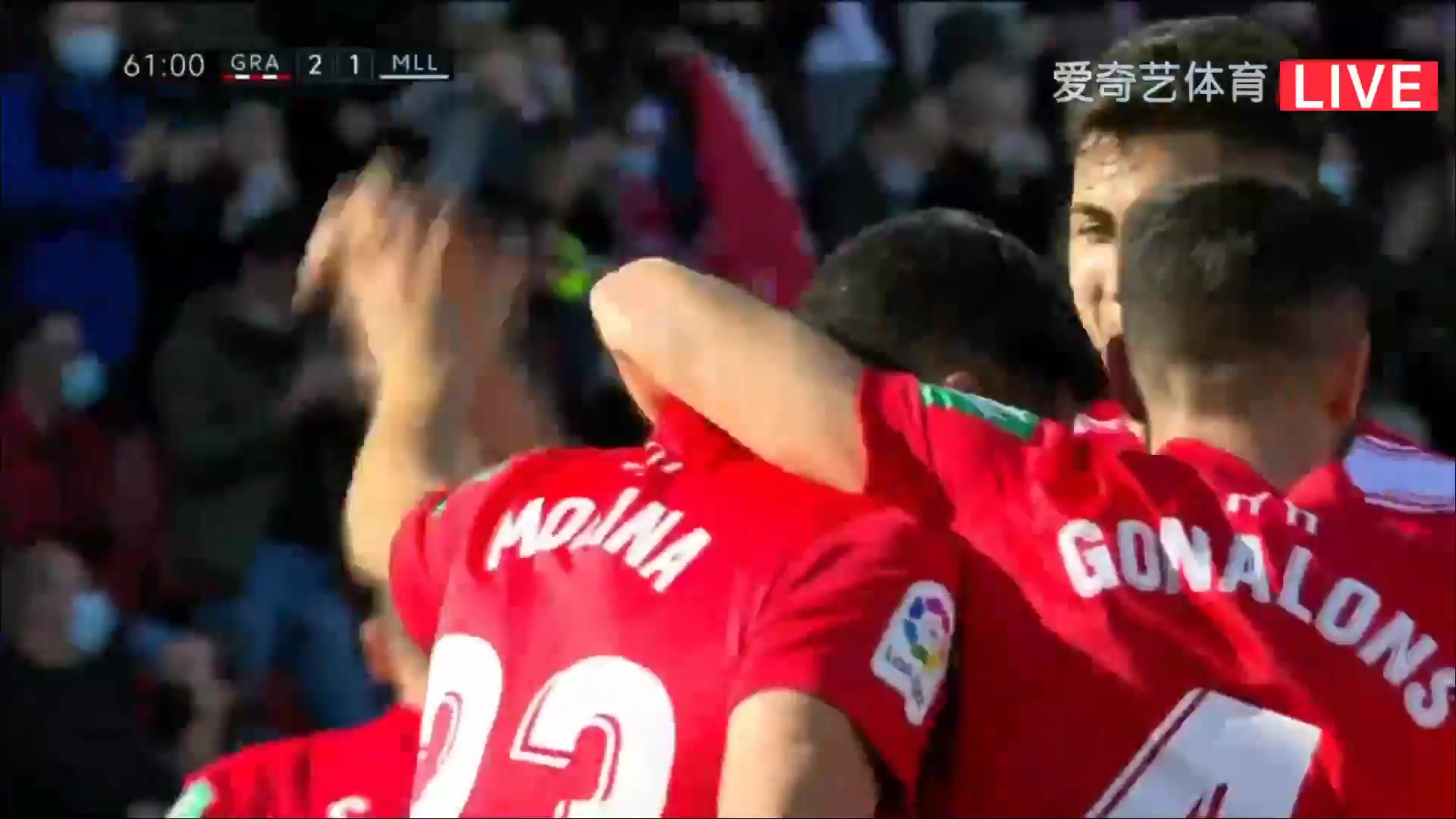 Laliga1 Granada CF Vs Mallorca 61 phút Jorge Molina VidalVào, ghi bàn 2:1