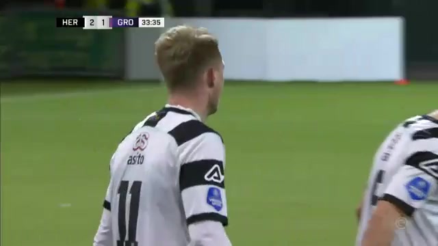 HOL D1 Heracles Almelo Vs Groningen Nikolai Laursen Goal in 33 min, Score 2:1