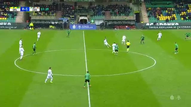 POL PR Gornik Leczna Vs Zaglebie Lubin Jakub Zubrowski Goal in 12 min, Score 0:1