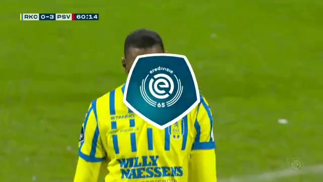 HOL D1 RKC Waalwijk Vs PSV Eindhoven Phillipp Mwene Goal in 60 min, Score 0:3