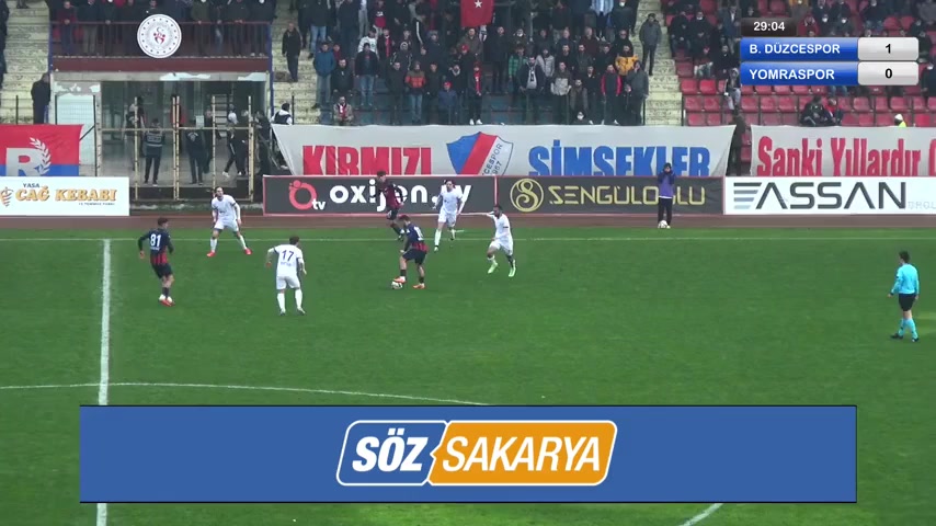 TUR 3B Duzcespor Vs Yomraspor O?uzhan Erdo?an Goal in 29 min, Score 1:0