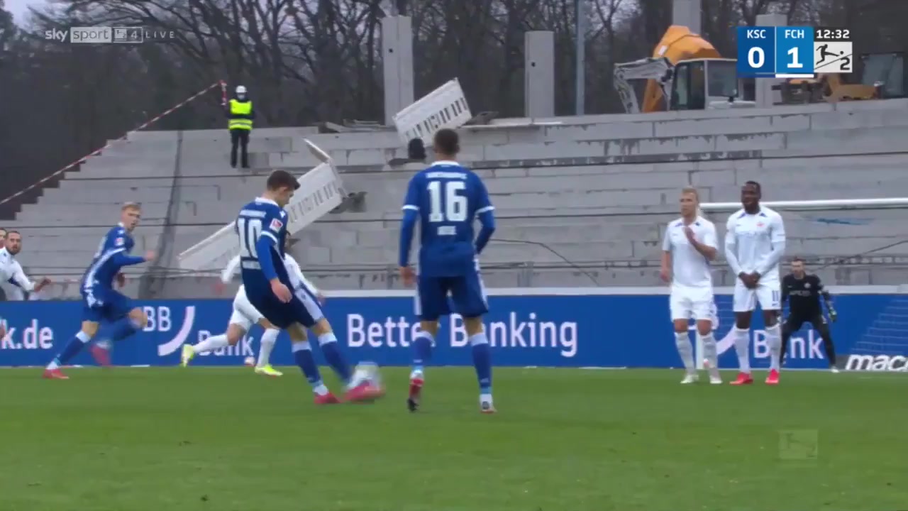 GER D2 Karlsruher SC Vs Hansa Rostock Daniel Gordon Goal in 11 min, Score 1:1