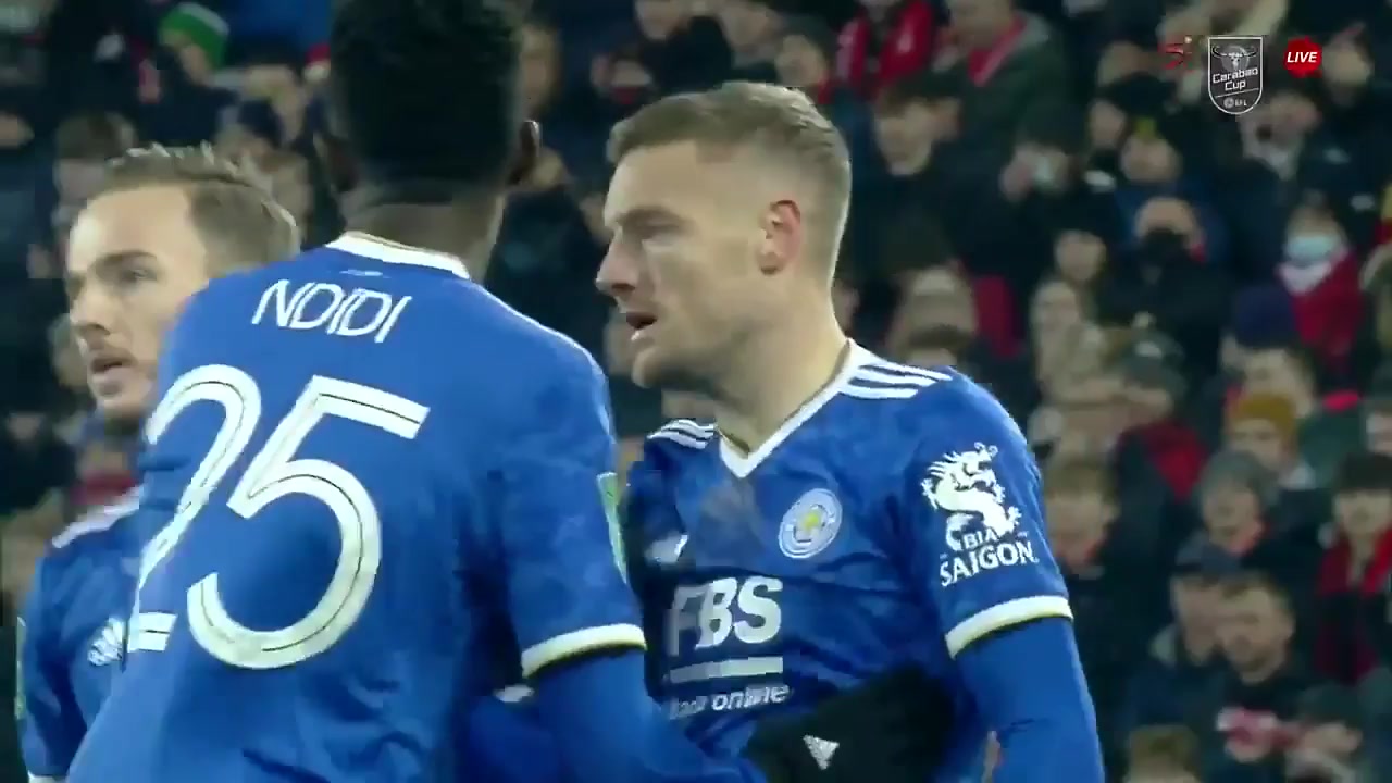 ENG LC Liverpool Vs Leicester City 8 ทำประตู Jamie Vardy ประตู, ทำคะแนน 0:1