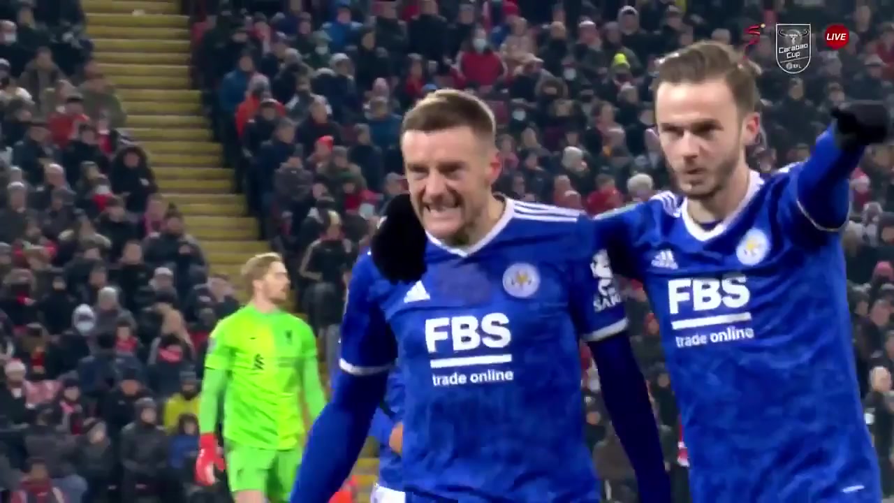 ENG LC Liverpool Vs Leicester City 11 ทำประตู Jamie Vardy ประตู, ทำคะแนน 0:2