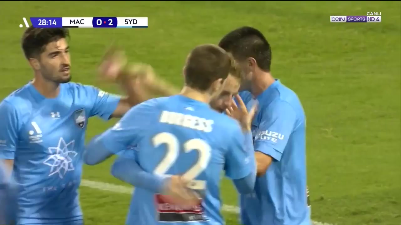 AUS D1 FC Macarthur Vs Sydney FC 27 ทำประตู Max Burgess ประตู, ทำคะแนน 0:2