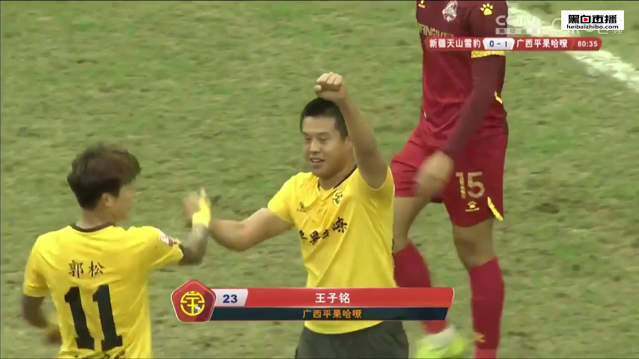 CHA D1 Xinjiang Tianshan Leopard Vs Guangxi Pingguo Haliao 83 ทำประตู Wang Ziming ประตู, ทำคะแนน 0:1