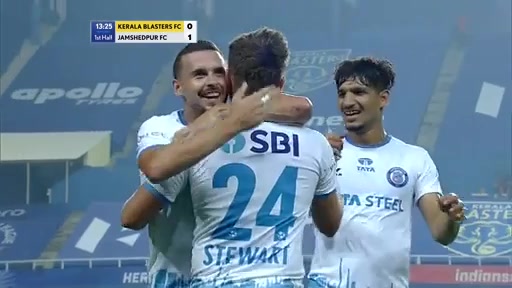 ISL Kerala Blasters FC Vs Jamshedpur FC 13 phút Greg StewartVào, ghi bàn 0:1