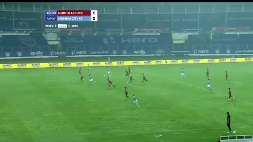 ISL Northeast United Vs Mumbai City Bipin Singh Goal in 40 min, Score 1:2