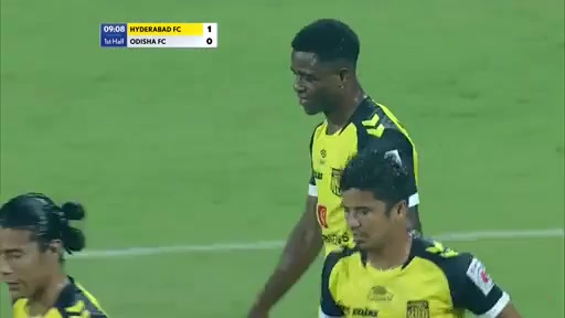 ISL Hyderabad FC Vs Odisha FC Hector Rodas Ramirez Goal in 9 min, Score 1:0