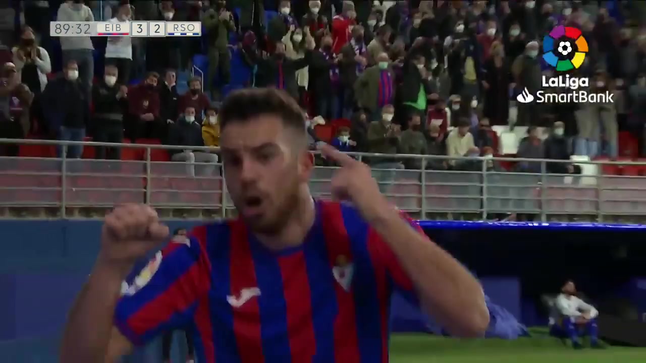 SPA D2 Eibar Vs Real Sociedad B Eduardo Exposito Goal in 89 min, Score 3:2