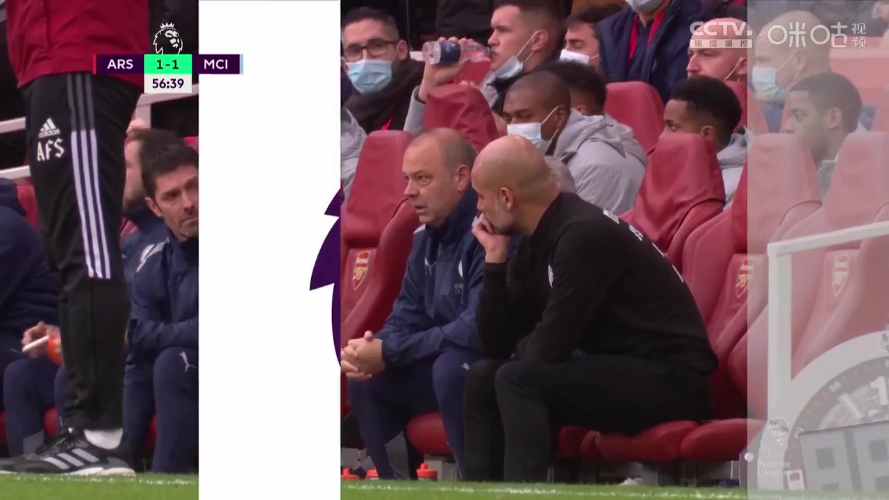 EPL Arsenal Vs Manchester City 57 phút Riyad MahrezVào, ghi bàn 1:1