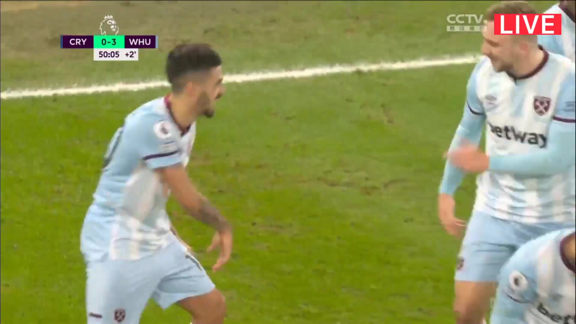 EPL Crystal Palace Vs West Ham United Manuel Lanzini Goal in 45+ min, Score 0:3