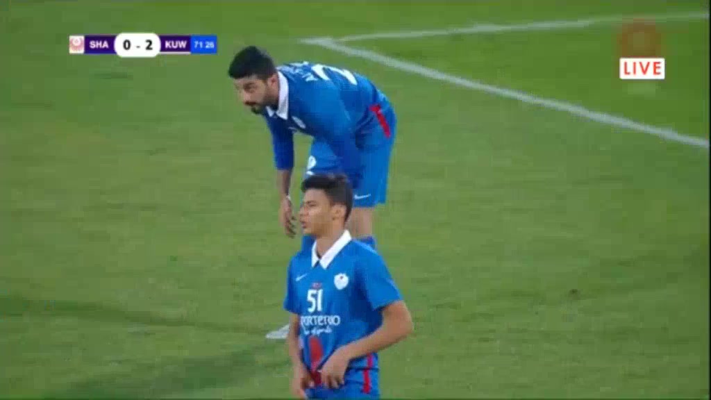 KUW D1 Al-Shabab(KUW) Vs Al Kuwait SC  Goal in 71 min, Score 0:2