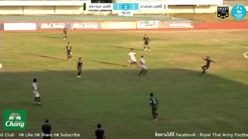 THA L3 Royal Thai Army FC Vs Bangkok  Goal in 59 min, Score 1:1