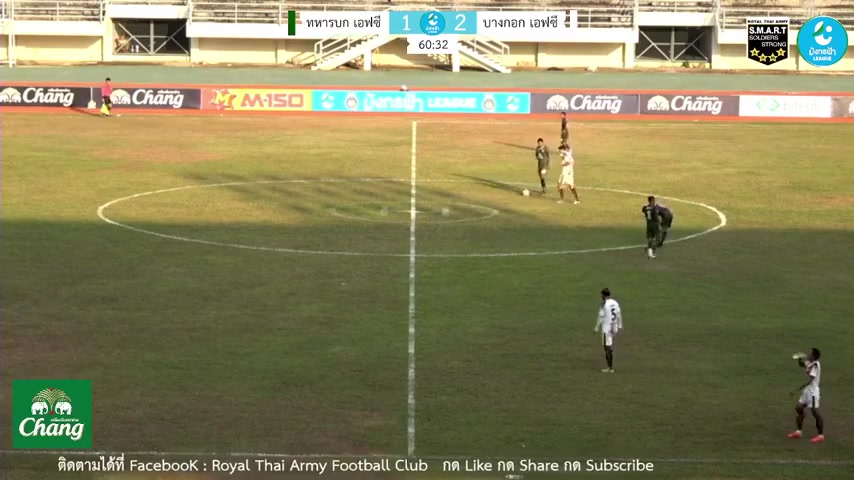 THA L3 Royal Thai Army FC Vs Bangkok  Goal in 62 min, Score 1:2