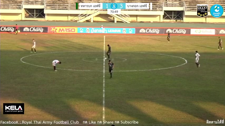 THA L3 Royal Thai Army FC Vs Bangkok  Goal in 72 min, Score 1:3