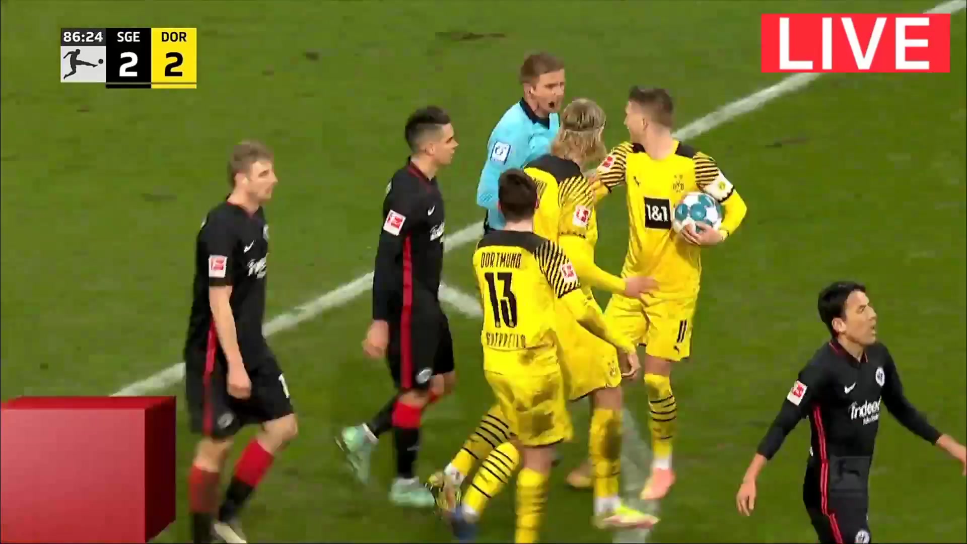 Bundesliga Eintracht Frankfurt Vs Borussia Dortmund 86 ทำประตู Jude Bellingham ประตู, ทำคะแนน 2:2