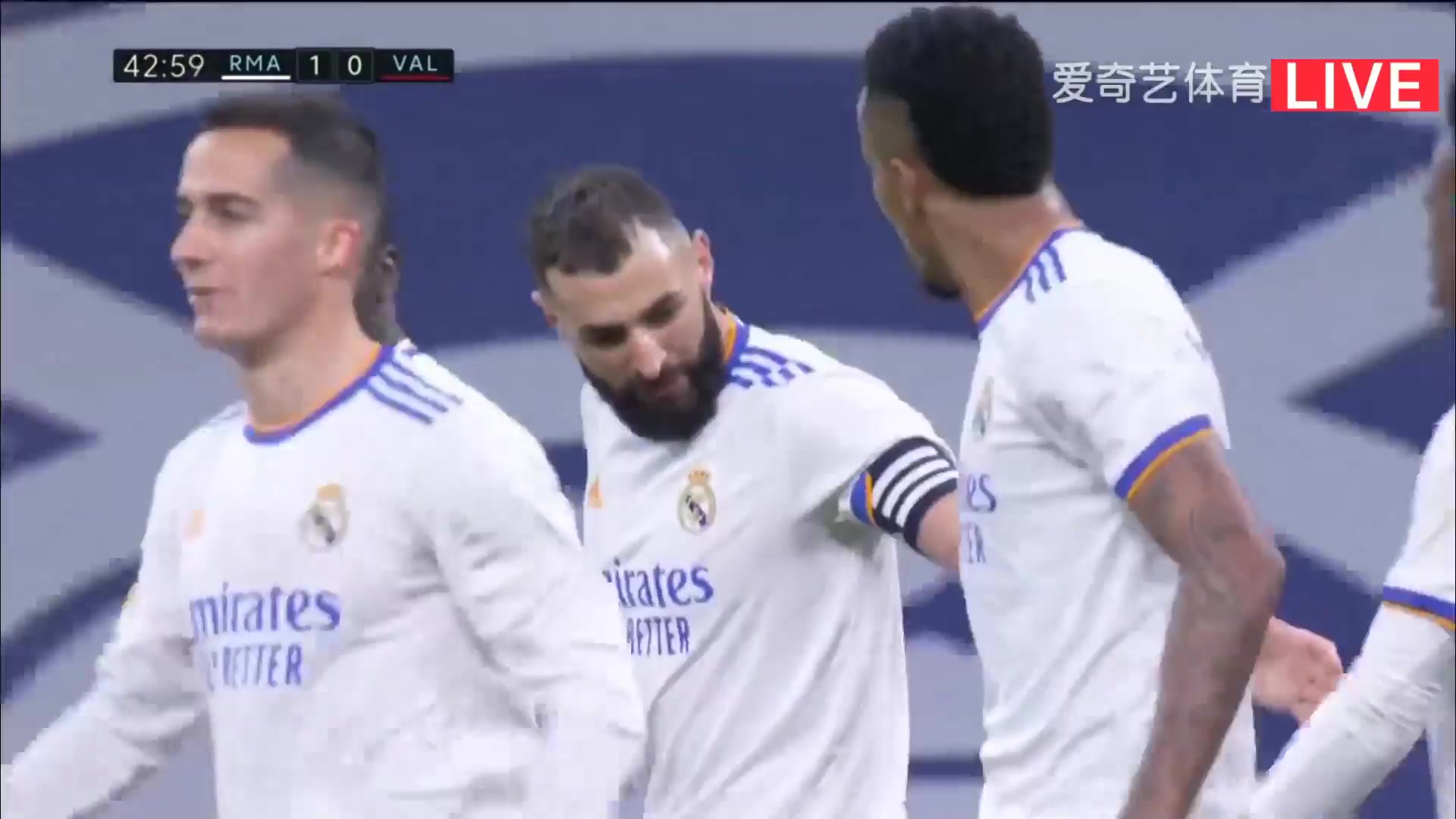 31 Real Madrid Vs Valencia 42 skor gol Karim Benzema, skor 1:0