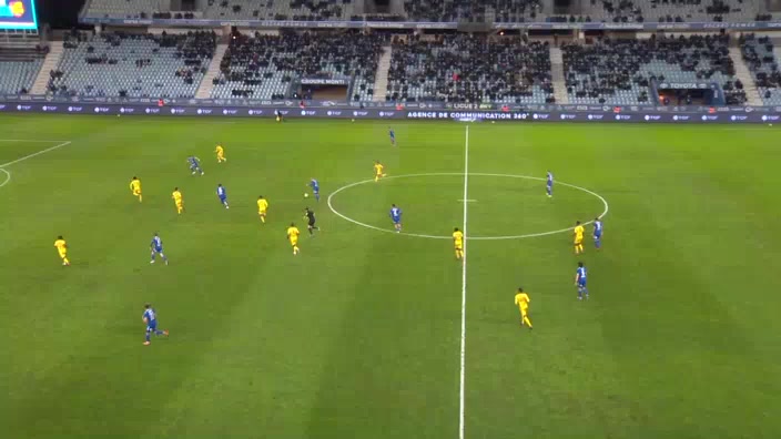 FRA D2 Bastia Vs Quevilly Benjamin Santelli Goal in 14 min, Score 1:0