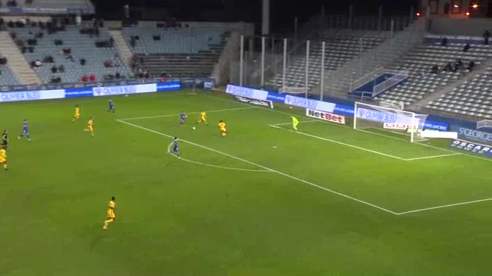 FRA D2 Bastia Vs Quevilly Mohamed Amine Talal Goal in 86 min, Score 3:0