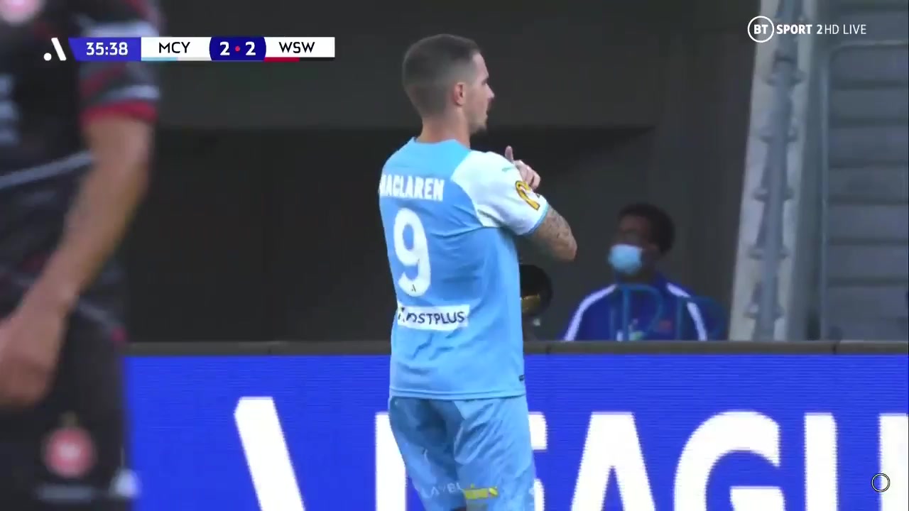 AUS D1 Melbourne City Vs Western Sydney Jamie MacLaren Goal in 34 min, Score 2:2