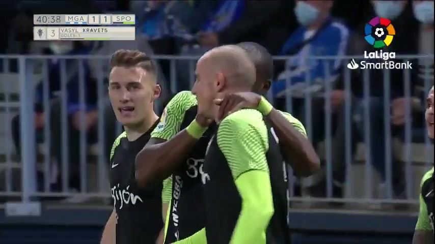 SPA D2 Malaga Vs Sporting Gijon 40 phút Vasyl KravetsVào, ghi bàn 1:2