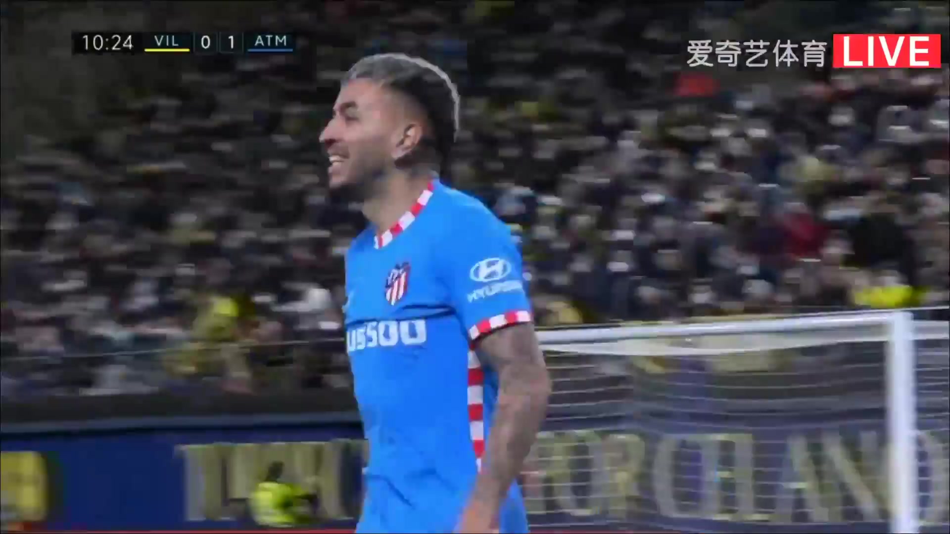 Laliga1 Villarreal Vs Atletico Madrid 9 ทำประตู Angel Correa ประตู, ทำคะแนน 0:1