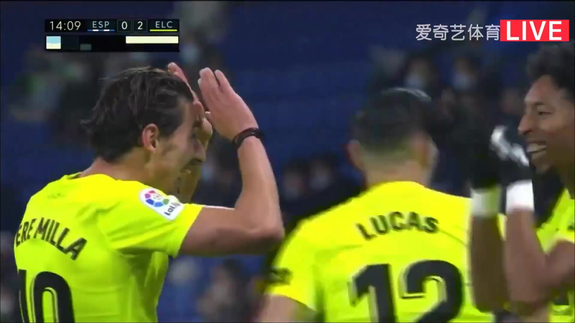 Laliga1 RCD Espanyol Vs Elche 13 phút Pere Milla PenaVào, ghi bàn 0:2