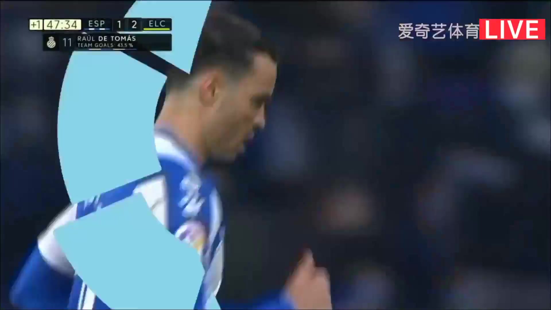 Laliga1 RCD Espanyol Vs Elche 45+ phút Raul de TomasVào, ghi bàn 1:2