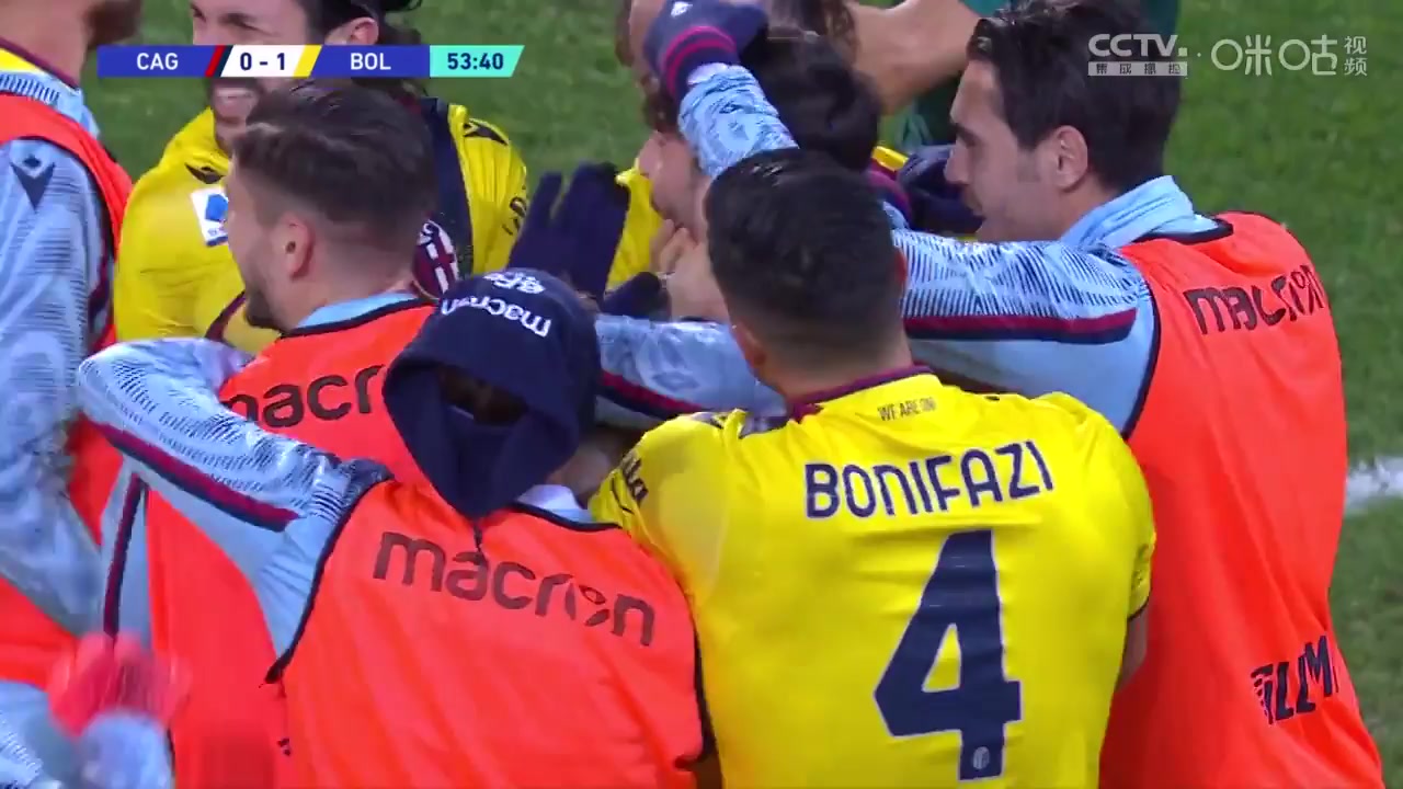 Serie A Cagliari Vs Bologna Riccardo Orsolini Goal in 53 min, Score 0:1