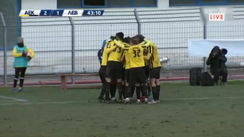 GRE D2 AEK Athens B Vs Levadiakos Giousis Goal in 43 min, Score 2:1