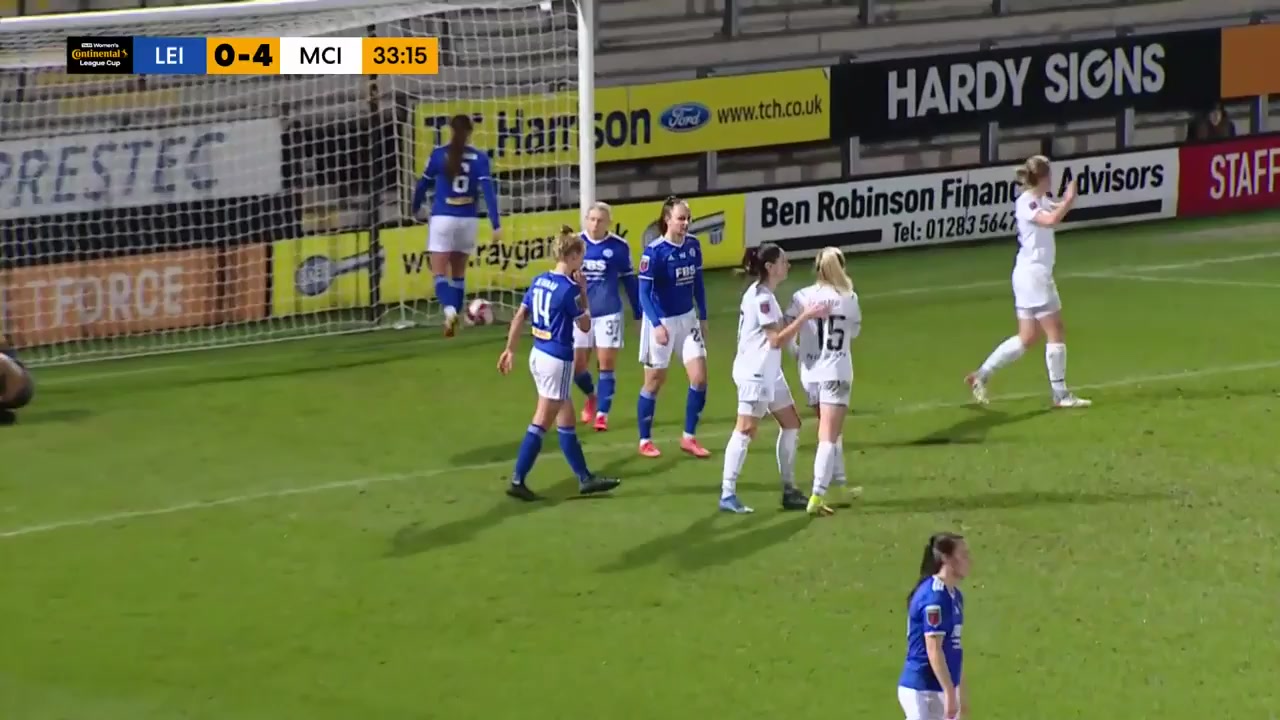 ENG FA WC Leicester City (w) Vs Manchester City (w) Lauren Hemp Goal in 32 min, Score 0:4