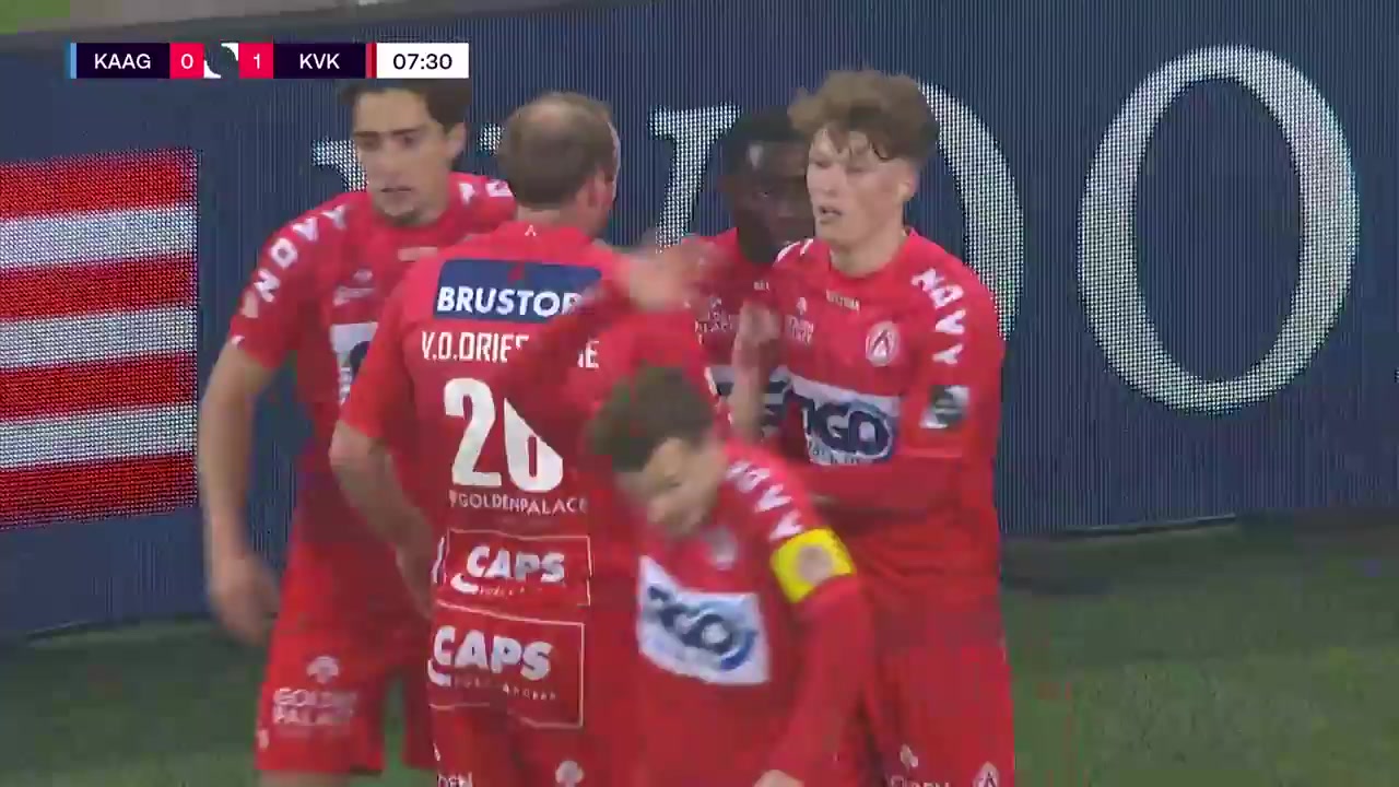 BEL D1 KAA Gent Vs Kortrijk Dylan Mbayo Goal in 7 min, Score 0:1