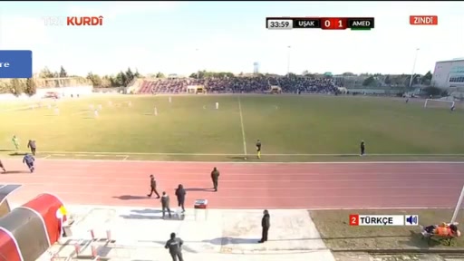 TUR D3 Usakspor Vs Amedspor Mervan Çelik Goal in 33 min, Score 0:1