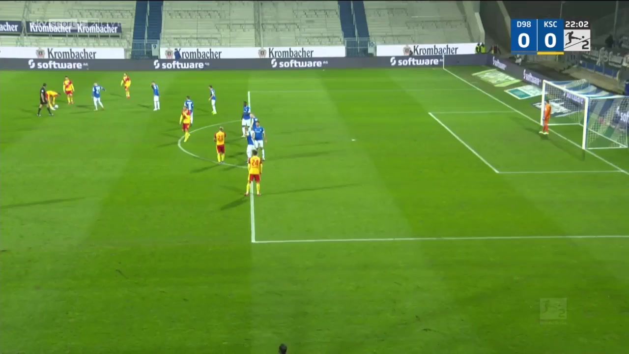 GER D2 Darmstadt Vs Karlsruher SC Klaus Gjasula Goal in 21 min, Score 0:1