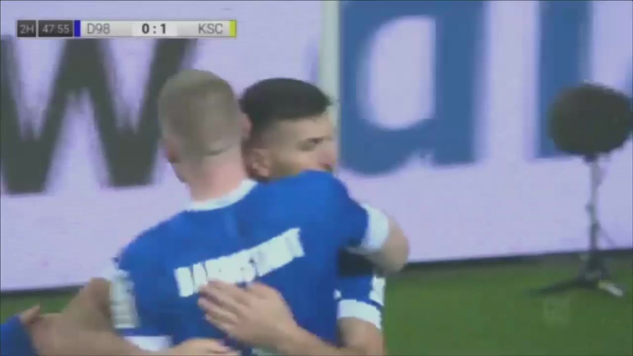 GER D2 Darmstadt Vs Karlsruher SC Klaus Gjasula Goal in 49 min, Score 1:1