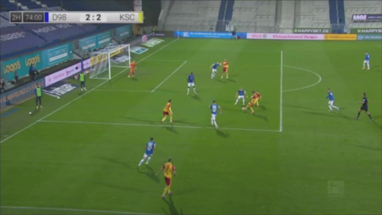 GER D2 Darmstadt Vs Karlsruher SC  Goal in 74 min, Score 2:3