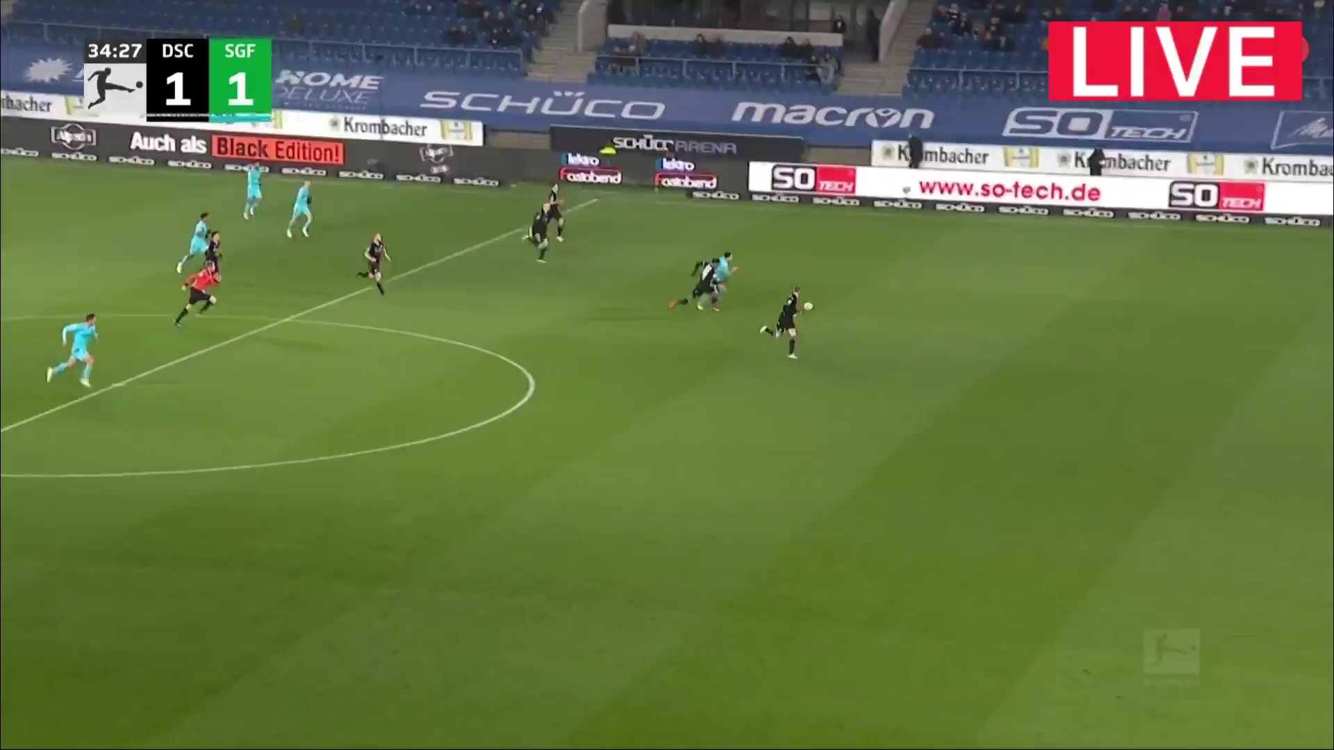 Bundesliga Arminia Bielefeld Vs Greuther Furth 34 phút Jamie LewelingVào, ghi bàn 1:1