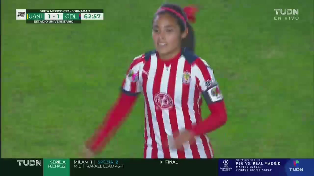 Mex MFW Tigres (w) Vs Chivas Guadalajara (w) 62 ทำประตู  ประตู, ทำคะแนน 1:1