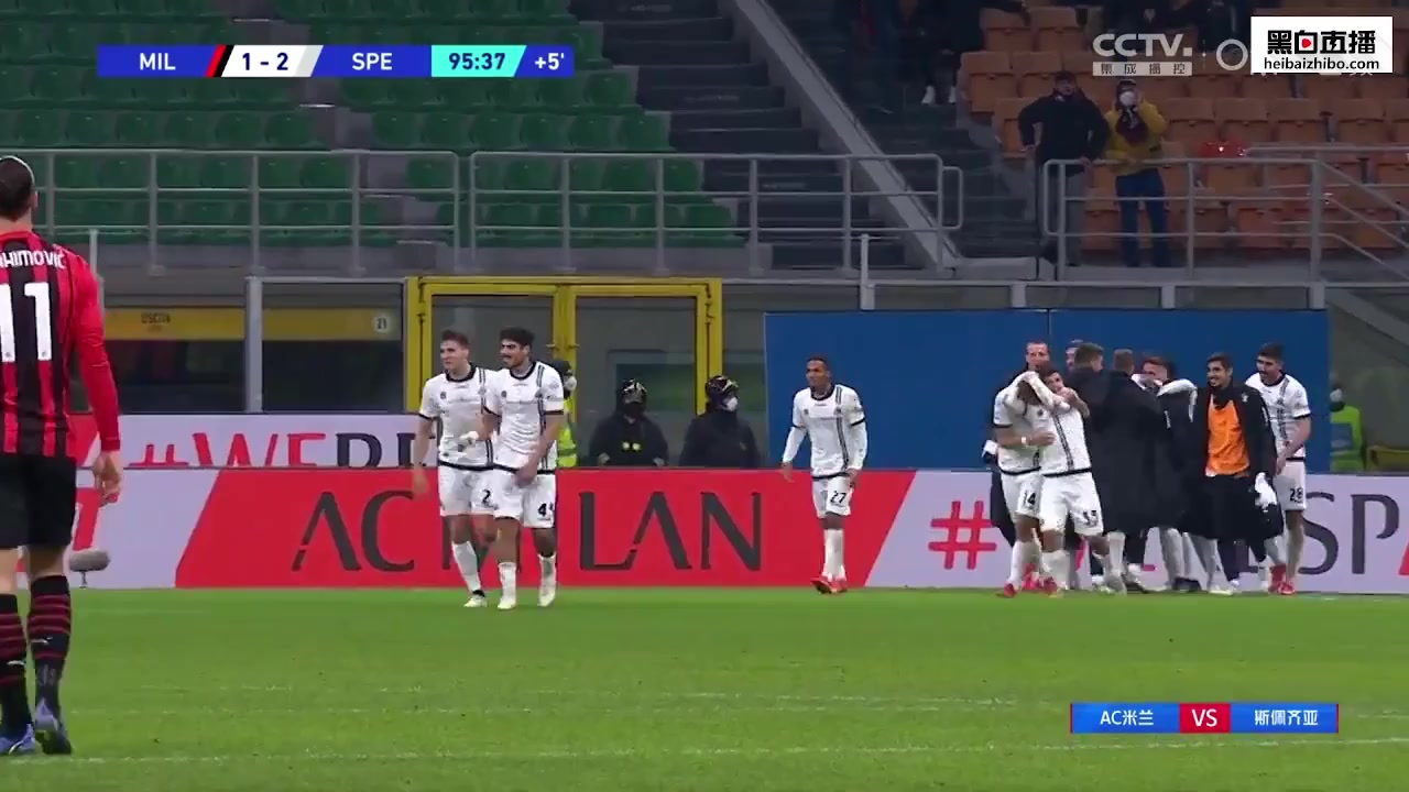 Serie A AC Milan Vs Spezia  Goal in 95 min, Score 1:2