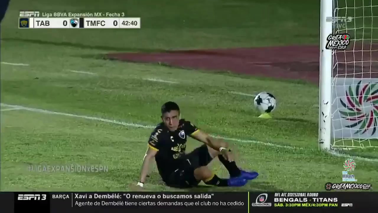 MEX D2 Pumas Tabasco Vs Tampico Madero Cesar Enrique Bernal Avila Goal in 42 min, Score 1:0