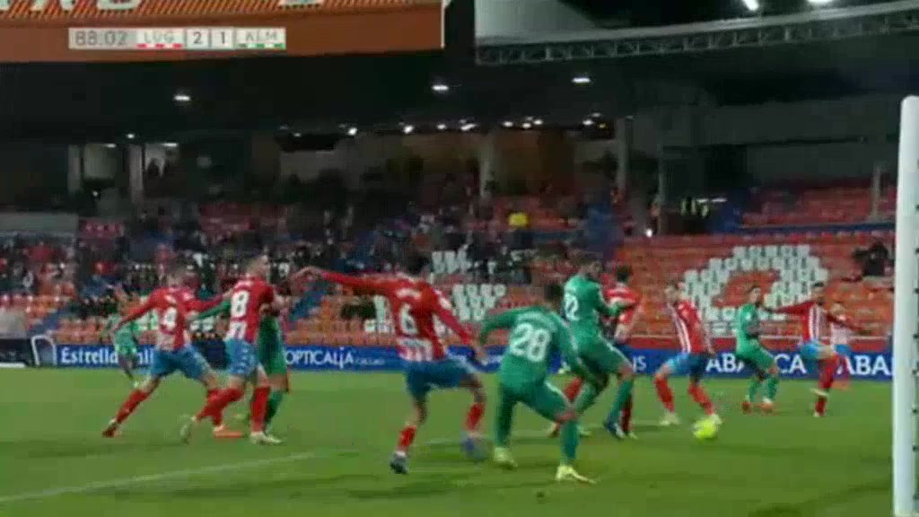 SPA D2 CD Lugo Vs Almeria  Goal in 88 min, Score 2:1