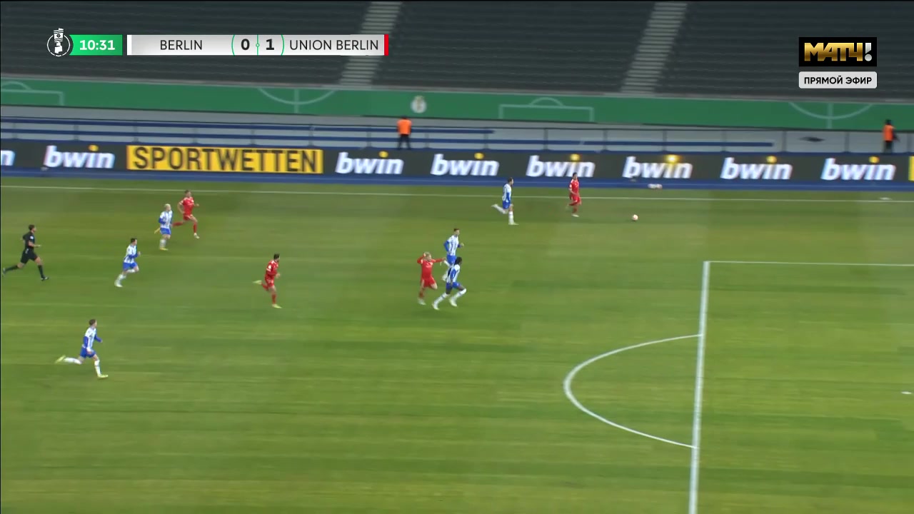 GERC Hertha Berlin Vs Union Berlin 10 phút Andreas VoglsammerVào, ghi bàn 0:1