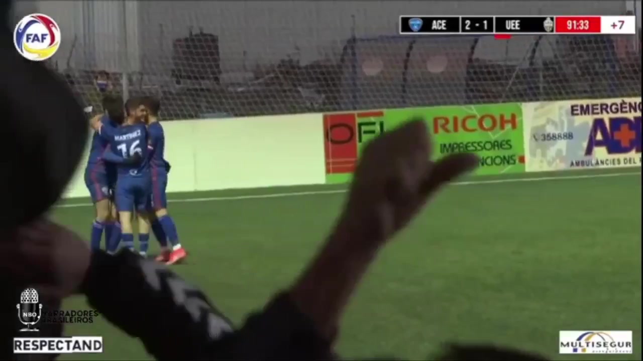 ANDSL Atletic Club D Escaldes Vs UE Engordany  Goal in 91 min, Score 3:1