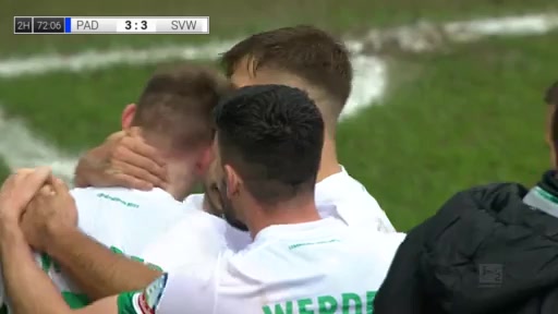 GER D2 SC Paderborn 07 Vs Werder Bremen  Goal in 72 min, Score 3:4