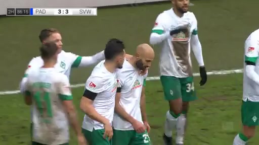 GER D2 SC Paderborn 07 Vs Werder Bremen Omer Toprak Goal in 86 min, Score 3:4