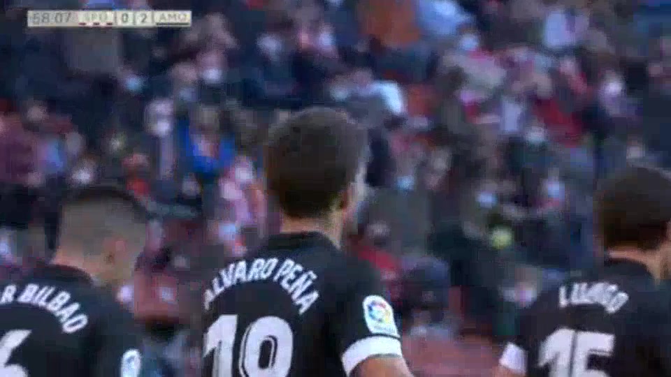 SPA D2 Sporting Gijon Vs SD Amorebieta Alvaro Pena Herrero Goal in 58 min, Score 0:2