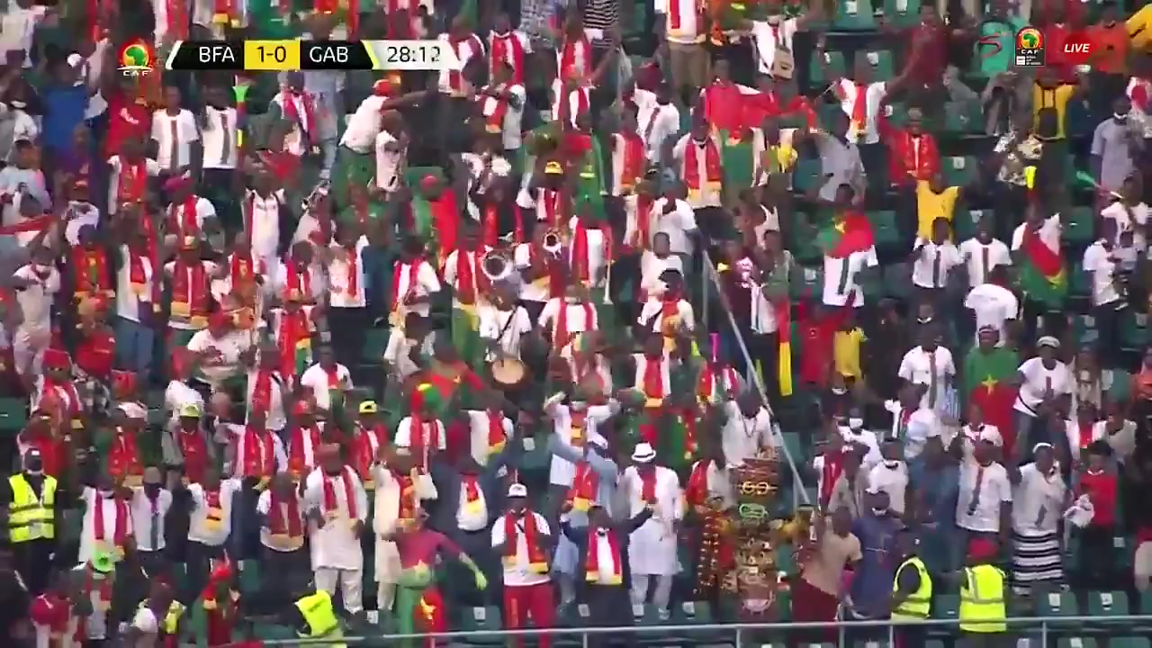 CAF NC Burkina Faso Vs Gabon Bertrand Traore Goal in 27 min, Score 1:0