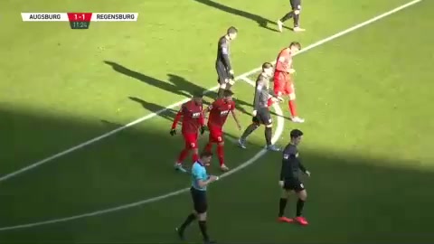 INT CF Augsburg Vs Jahn Regensburg Niederlechner Goal in 11 min, Score 1:1